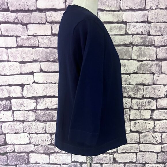 Betty Says Blue 3/4 Sleeve No Close Cardigan Sweater Size L - Picture 6 of 8